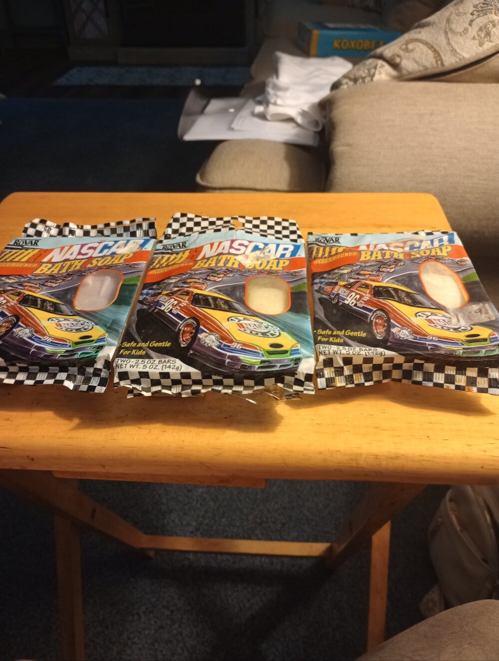 NASCAR   Thee Seperate Pkg  - Racing Car Design  Soap Bars  Two To A Pack.